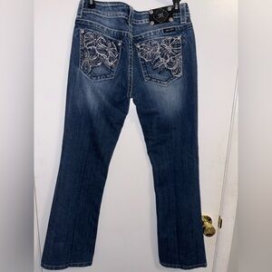 Miss Me Blue Boot Cut Jeans with Embroidered Back Pockets